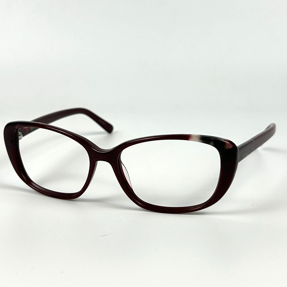 Vera Wang V457 CB Women's Eyeglasses Frame Burgundy Plastic Cat Eye 53-15-135 mm